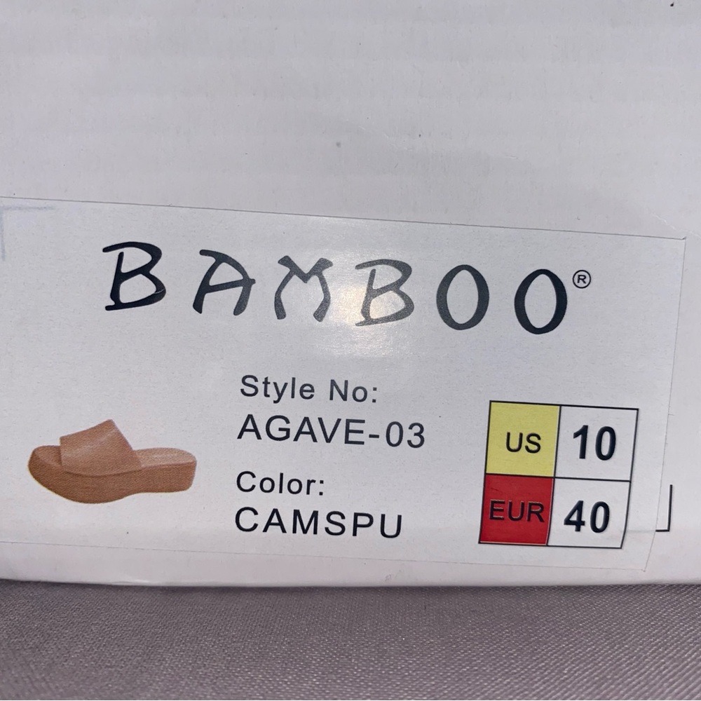 Brand New Bamboo Slides Sandals Nude Agave Tan - Picture 3 of 5